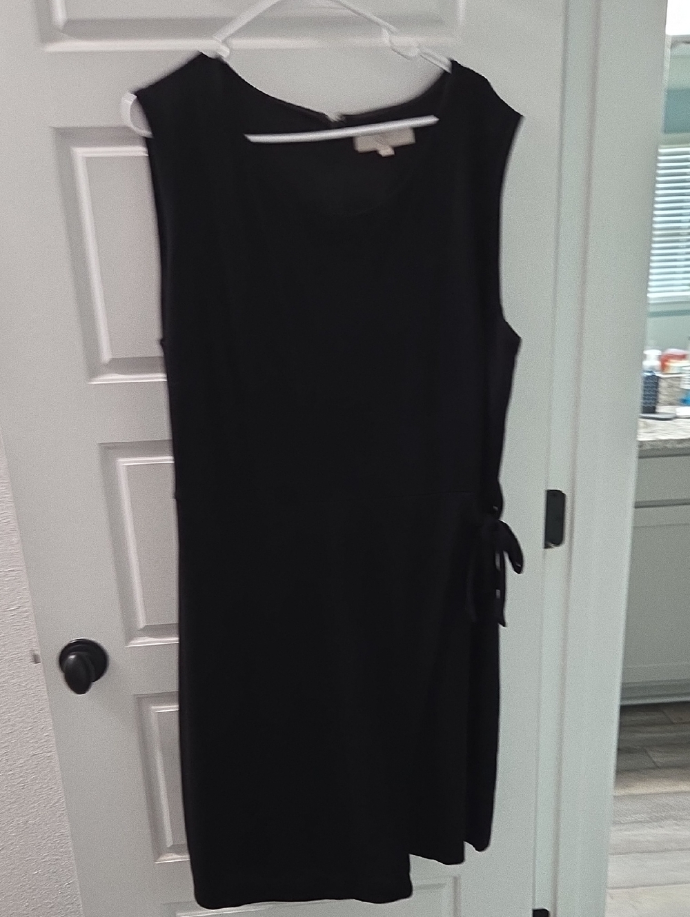 LOFT Black Sleeveless Midi Dress with Side Tie
